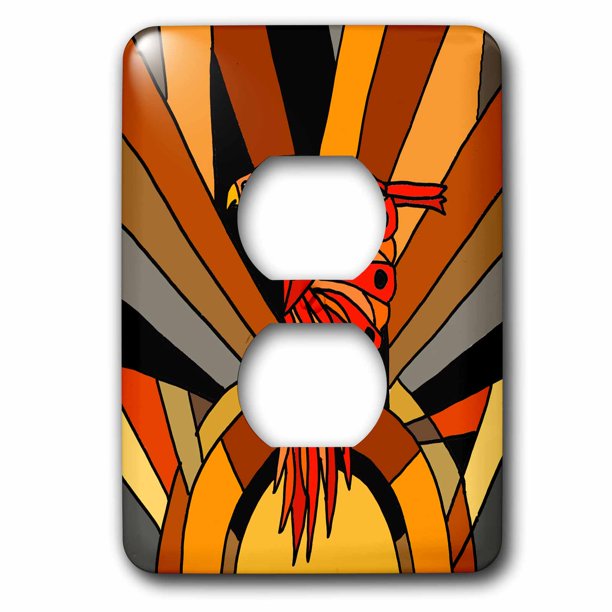 3drose Fun Artistic Colorful Retro Hawk In Flight Art Deco 2 Plug Outlet Cover Walmart Com Walmart Com
