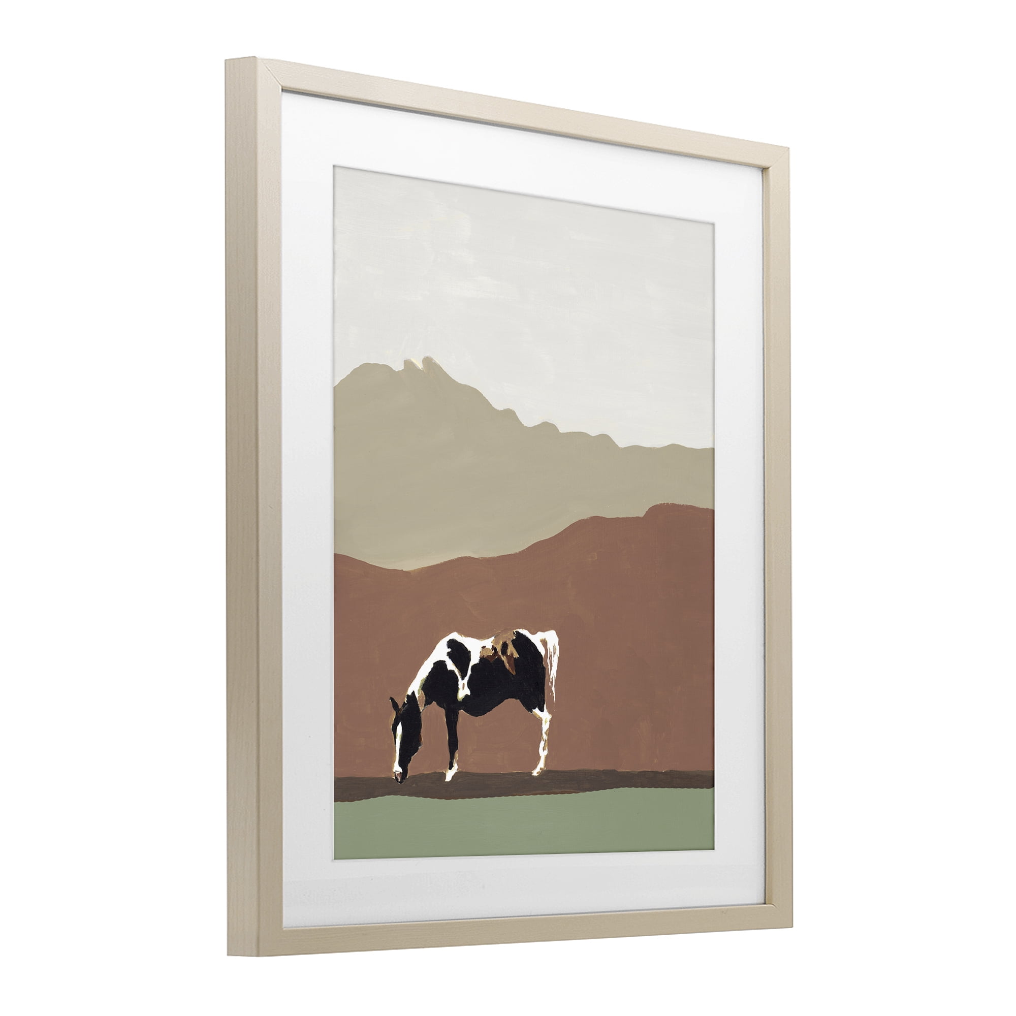 Stupell Industries Modern Mountains Horse Birch Framed Print Under Glass, design by Patricia Pinto