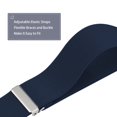 thumbnail image 3 of BIGLUFU Men's Suspenders, with Heavy Duty Clip Wide X-Back for Work Adjustable Suspenders （Navy Blue）, 3 of 8