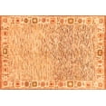 thumbnail image 1 of Ahgly Company Indoor Rectangle Oriental Orange Modern Area Rugs, 2' x 5', 1 of 4
