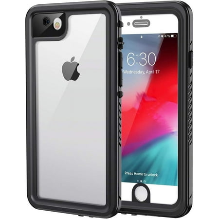 MYKOMI iPhone 8 Plus Phone Case, iPhone 7 Plus Case, IP68 Waterproof Dustproof Case with Built-in Screen Protector, Full Body Protective Cover for iPhone 7/8 Plus (5.5 inch, Black)