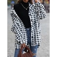 thumbnail image 2 of xiaxaixu Women's Flannel Jackets Casual Long Sleeve Button Down Houndstooth Shacket Oversized Coats, 2 of 9