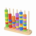 thumbnail image 1 of Ohmyroo Wooden Color Matching Rings Board Game Desktop Logic Thinking Training Puzzle for Early Cognitive Development, 1 of 6