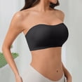 thumbnail image 4 of Strapless Bras for Women Non-Slip Seamless Padded Bandeau Bra Wireless Convertible Tube Top Bralette Everyday Tshirt Bra Invisible Bralette Jelly Bras for Women Supportive Push Up Bra Black L, 4 of 5