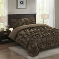 thumbnail image 1 of Unique Home 3 Piece Enfield Solid Color Bed In A Bag Clearance Bedding Comforter Duvet Set Fade Resistant, Super Soft (Queen, Brown), 1 of 6
