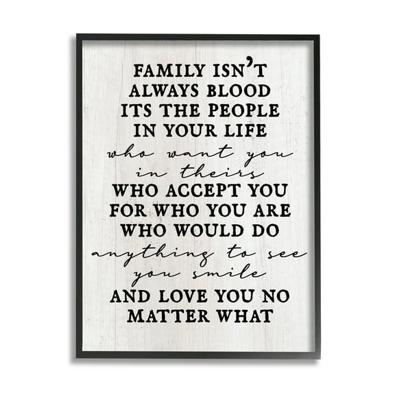 Stupell Industries Moving Family Quote Acceptance Text Plank Patterned Graphic Art Black Framed Art Print Wall Art, Design by Daphne Polselli