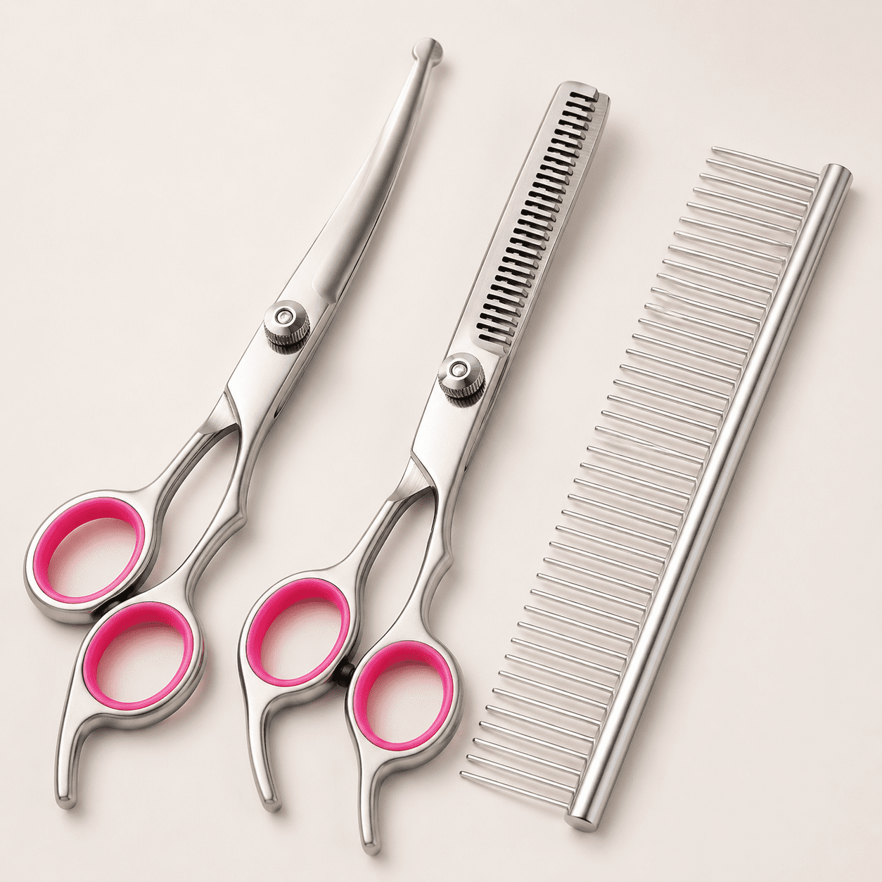 Dog Grooming Scissors Kit Premium Stainless Steel Dog Shears with Curved Shears Sharp Durable for Dogs Cats