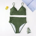 thumbnail image 3 of "Gubotare Bikinis For Women High Waisted Swimsuits for Women Two Piece Bathing Suits Ruffled Flounce Top with High Waisted Bottom Bikini Set,Green XXL", 3 of 5
