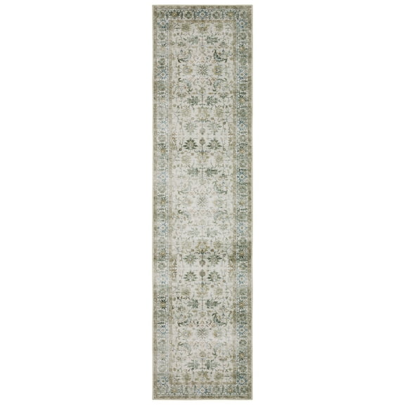 Avalon Home Celeste Washable Vintage Oriental Ivory/ Multi Indoor Area Rug