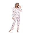 thumbnail image 2 of White Mark Women's Floral Long Sleeve Button-Down Pajama Set, 2 of 6