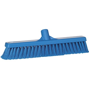 Vikan 16" Fine Particle Push Broom- Soft/Split - Blue (2 Units)