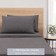 thumbnail image 4 of Mainstays Cotton Rich Extra Soft Jersey Bed Sheet Set, King, Charcoal, 4 Pieces, 4 of 8