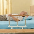 thumbnail image 2 of Peakora Bed Rails, Folding Bedside Assist Rail, Medical Home Wooden Grain Frame Side Railings with Adjustable Safety Guard Bed Handles for Seniors Adults, 2 of 16