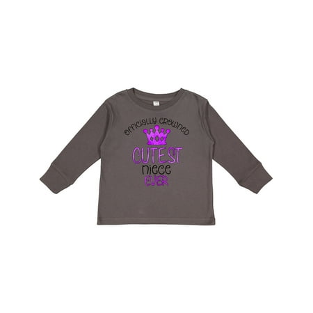 

Inktastic Officially Crowned Cutest Niece Ever purple crown Girls Long Sleeve Toddler T-Shirt