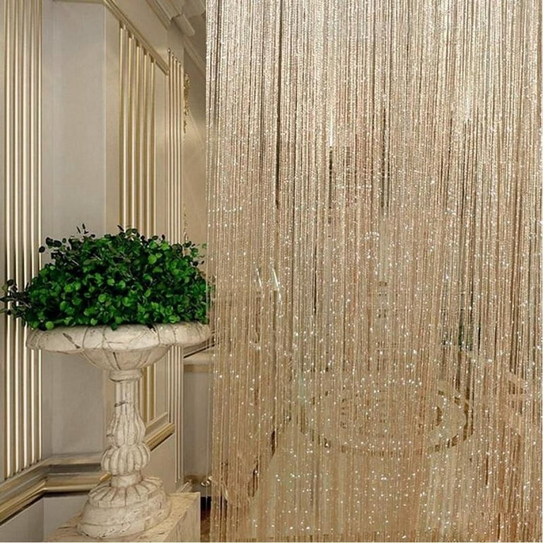 New 200 x 100 cm Luxury Crystal Curtain Flash Line Shiny Tassel String Door  Curtain Window Room Divider Home Decoration cortinas 