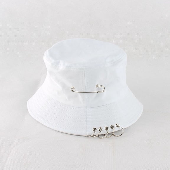 TEHAUX Unisex White Cotton Bucket Hat Lightweight Outdoor Sun Hat Stylish Design in 3 Color Options
