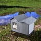 thumbnail image 4 of Casa para gatos, refugio impermeable para exteriores, aislante, resistente al viento, de tela Oxford, con base elevada, perrera portátil cerrada, adec Gris, 4 of 6