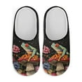 thumbnail image 2 of POLERO Frog Mushroom Print Winter House Slippers for Women Men, Lightweight Fabric Casual Cotton House Shoes, Non-Slip Closed Toe Home Shoes, Indoor and Outdoor, Size 6-7, 2 of 7