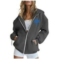 thumbnail image 1 of WEAIXIMIUNG Chandails en Molleton Courts pour Femmes Zip Up Chandail en Molleton pour Femmes Chandails en Molleton Surdimensionnés Col Rond Pull à Manches Longues, 1 of 6