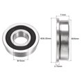thumbnail image 3 of Uxcell 0.59''x1.37''x0.43'' F62022RS Double Sealed Flanged Ball Bearings Chrome Steel Silver Tone 2 pcs, 3 of 5