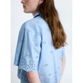 thumbnail image 4 of Free Assembly Women's and Women's Plus Cropped Cotton Eyelet Shirt, Sizes XS-4X, 4 of 5