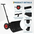 thumbnail image 4 of Lumiparty Snow Shovel with Wheels, Snow Pusher Shovel with Snow Removal Adjustable Angle & Height Handle, Heavy Duty Snow Removal for Driveway, (30"W X 18"H), 4 of 9