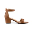thumbnail image 3 of BLISSFUL STEP Women's Shoes Open Toe Block Heel Ankle Strap Sandals Brown 8, 3 of 7
