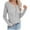 Gray, variant on Diufon Womens Plus Size Sweaters V Neck Button Long Sleeve Blouses Solid Color Pullover Tops