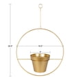 thumbnail image 5 of Kate and Laurel Opyd Modern Hanging Hoop Planter, 19.5 Inch Diameter, Gold, Sophisticated Floating Planter with Pot, 5 of 7