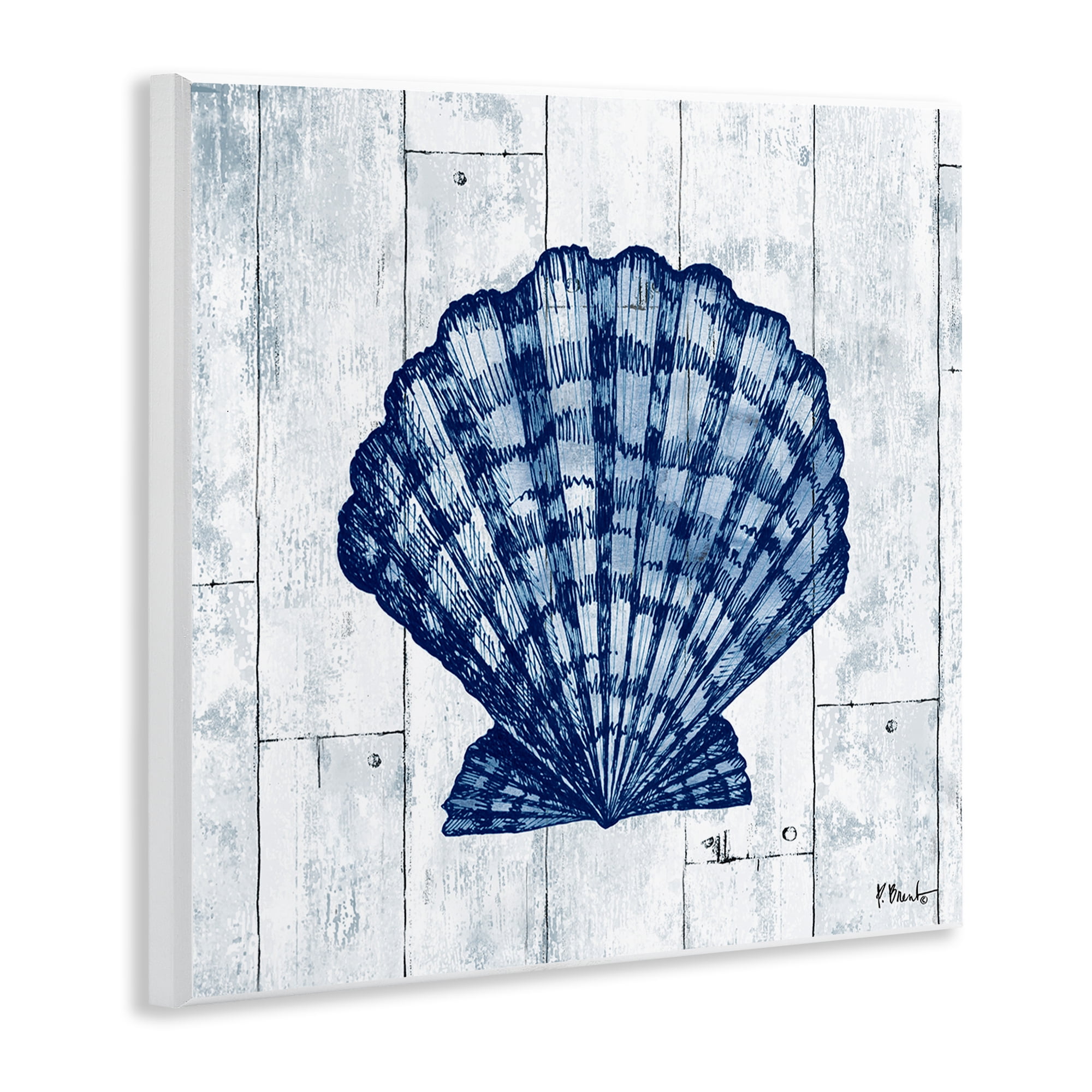 Stupell Industries Coastal Timberland Scallop Wall Plaque Art, design by Paul Brent