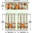thumbnail image 5 of Fall Thanksgiving Kitchen Curtains Valances and Tiers 3 Piece Set,Orange,White,Green,Pumpkin & Maple Leaf Cute Farmhouse Rod Pocket Kitchen Cafe Curtain over Sink Window for Autumn Decor 36 Inch, 5 of 6