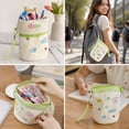 thumbnail image 6 of Large Capacity Folding Pencil Case, Cylinder Stand-Up Pen Pouch with Flip Top, Canvas Stationery Organizer Bag for Office Travel and Daily Use, 6 of 7