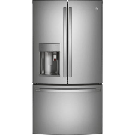 GE Profile PYE22PYNFS 22.1 Cu. Ft. Stainless Steel French Door Refrigerator with Kuerig K-Cup in Fingerprint Resistant