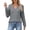 Gray, variant on Women's Casual Solid Color V-Neck Long Sleeve Loose Fit Pullover Sweatshirt Top