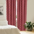 thumbnail image 2 of Modern Curtains 2 Panels Set, Symmetrical Motifs in Floral Style Old Fashioned Abstract Art Design, Window Drapes for Living Room Bedroom, 56"W X 95"L, Dark Violet Magenta, by Ambesonne, 2 of 5