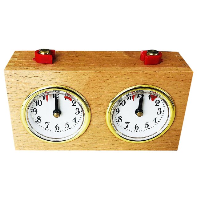 Temporizador de ajedrez de madera Juego de competición de torneo Reloj de ajedrez Temporizador Regalo Accesorio mecánico de cuerda
