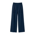 thumbnail image 5 of BXJX Womens Straight-leg Sweatpants, Casual Sports Elastic Waist Drawstring Decor Pants with Pockets Navy Size S, 5 of 6