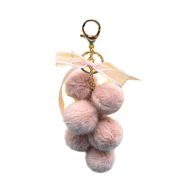 Qarigey para adultos, llavero de uva de peluche, bolso de hombro, decoración colgante, llavero de bola de pelo portátil, adorno de fiesta, Ropa, zapatos y accesorios Miscelánea Rosado Qarigey AP014139-03