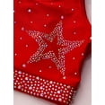 thumbnail image 5 of Hansber Kids Girls Cheerleading Outfits Shiny Rhinestones Dance Crop Top and Gymnastics Shorts Set Dancewear Burgundy 12, 5 of 7