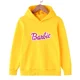 thumbnail image 3 of Sudadera con capucha de forro polar con estampado de dibujos animados de Barbie para niña, sudadera Kawaii de manga larga, ropa para bebé, primavera y otoño, 3 of 5