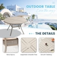 thumbnail image 2 of DIFY 40.6" Round Metal Patio Dining Table for 4, Outdoor Table with Umbrella Hole & Shelf, Sand, 2 of 6