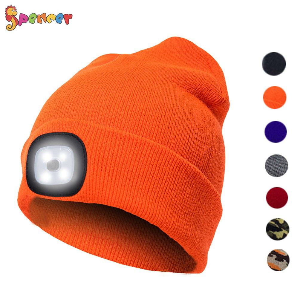 LED Light Beanie Winter Ski Hat Skull Cap Rechargeable USB 