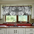 thumbnail image 3 of Yayeee Kitchen Curtains Tier Set of 2 Light Filtering 57"x24" Over Sink Window Panels, Black Roses, 3 of 7