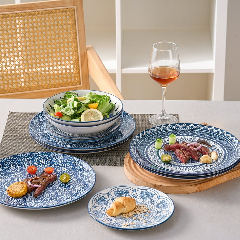 Bestone Ceramic 12-Pieces Dinnerware Sets, Ceramic Dish Plates and