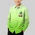 thumbnail image 2 of RXMEKW Chemise à Manches Longues Imprimée pour la Saint-Patrick pour Garçons avec Col Rabattu, 95 % Coton 5 % Spandex, Vert, 2 of 7