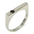 thumbnail image 1 of LBG British Made 925 Sterling Silver Natural Sapphire Mens Band Ring - 33 size options - Size 5, 1 of 6