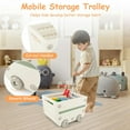 thumbnail image 6 of Spaco Multipurpose Toy Chest and Bookshelf with Mobile Trolley for Bedroom-Gray, Toy Organizer for Kids, Boys, Girls, Nursery, 6 of 9