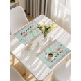 thumbnail image 5 of Easter Placemats Set of 4, Farmhouse Gnomes Rabbits Eggs Wooden Grain Placemats for Dining Table, Place Mats for Kitchen Tabletop, Waterproof Wipeable Dining Table Mats Set, 5 of 9