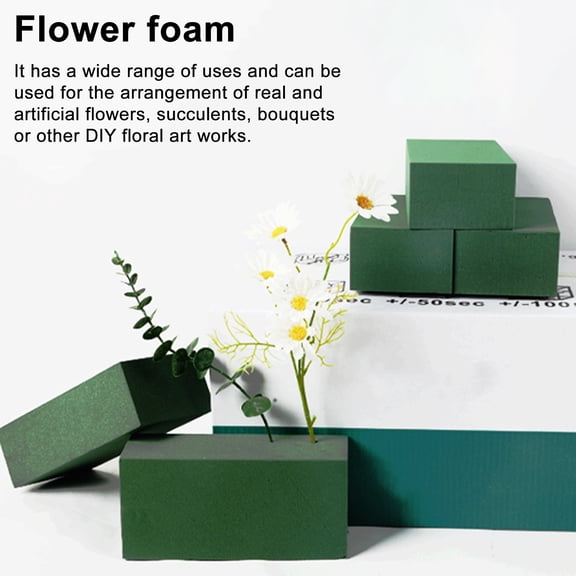 Dserhfy 2/6 Pcs Floral Foam Blocks for Alive And Artificial Flowers Arrangement 9" x 4" Green Wet & Dry Flower Foam for Home Wedding Garden Decor