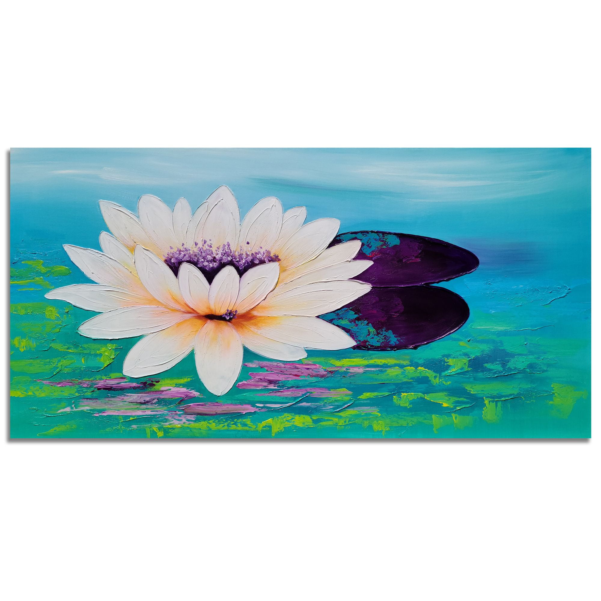 YIHUI ARTS Modern Lotus Flower Paintings for Bedroom Bathroom Office